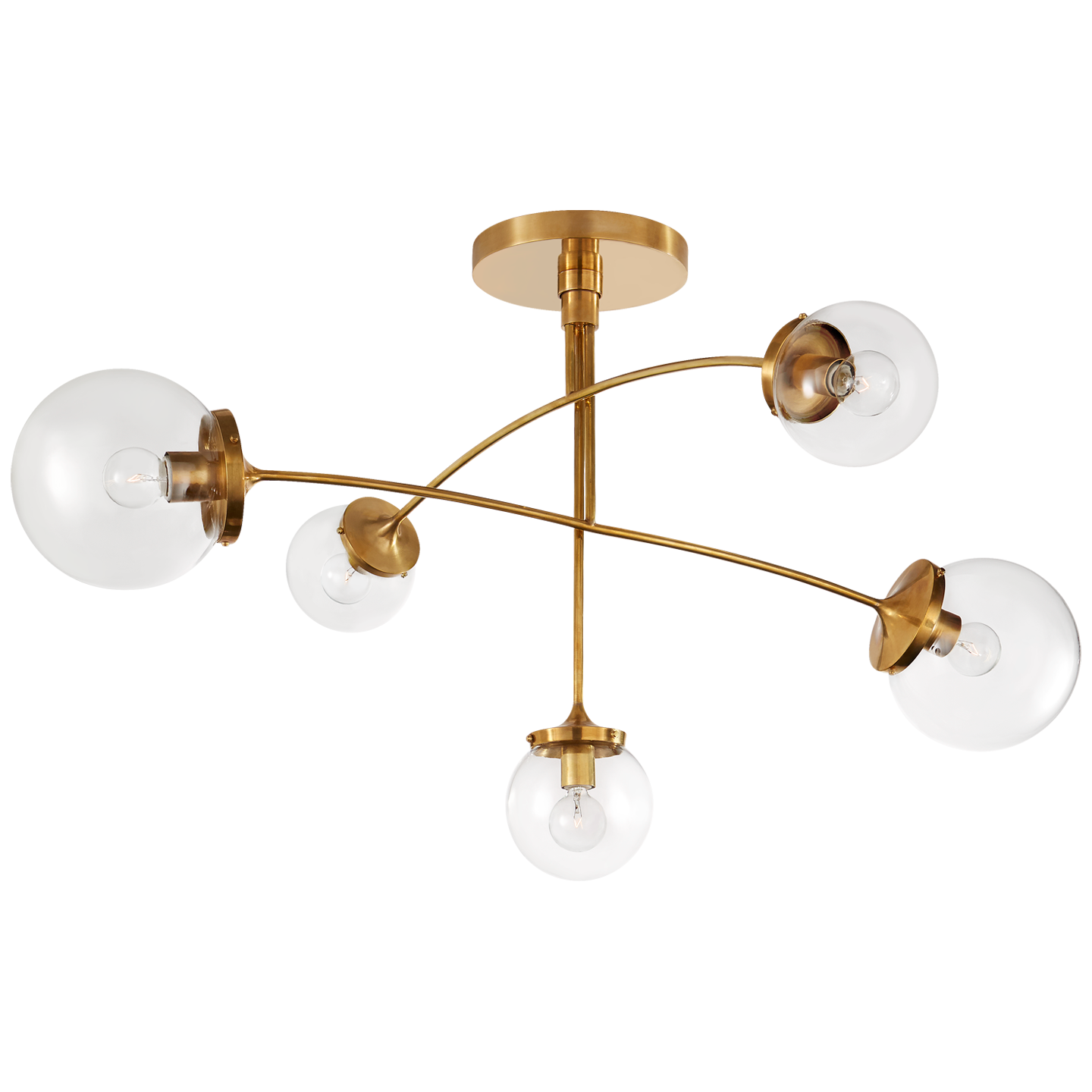 Featuring Prescott Medium Mobile Chandelier by Visual Comfort at Amethyst Home. We find art in a chandelier with the arms of this Prescott Medium Mobile Chandelier by Visual Comfort. Add to your living room, kitchen, or other large area to bring a unique, modern feel to your space. 
O/A Height: 35.75"Min. Custom Height: 25"Width: 40"Canopy: 7.5" RoundSoc.  Amethyst Home provides interior design, new home construction design consulting, vintage area rugs, and lighting in the Kansas City metro area.
