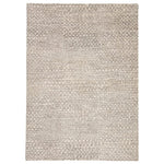 Featuring Reverb Fog/Whitecap Gray Hand-Knotted Rug by Jaipur Living at Amethyst Home. The Reverb collection by Pollack features pattern-rich styles with a globally modern touch. With a whimsical grid-like design of askew geometric shapes, the hand-knotted Reverb area rug offers a dynamic look to any space. Crafted of 100% wool, this durable, artisan-made .  Amethyst Home provides interior design, new home construction design consulting, vintage area rugs, and lighting in the Calabasas metro area.