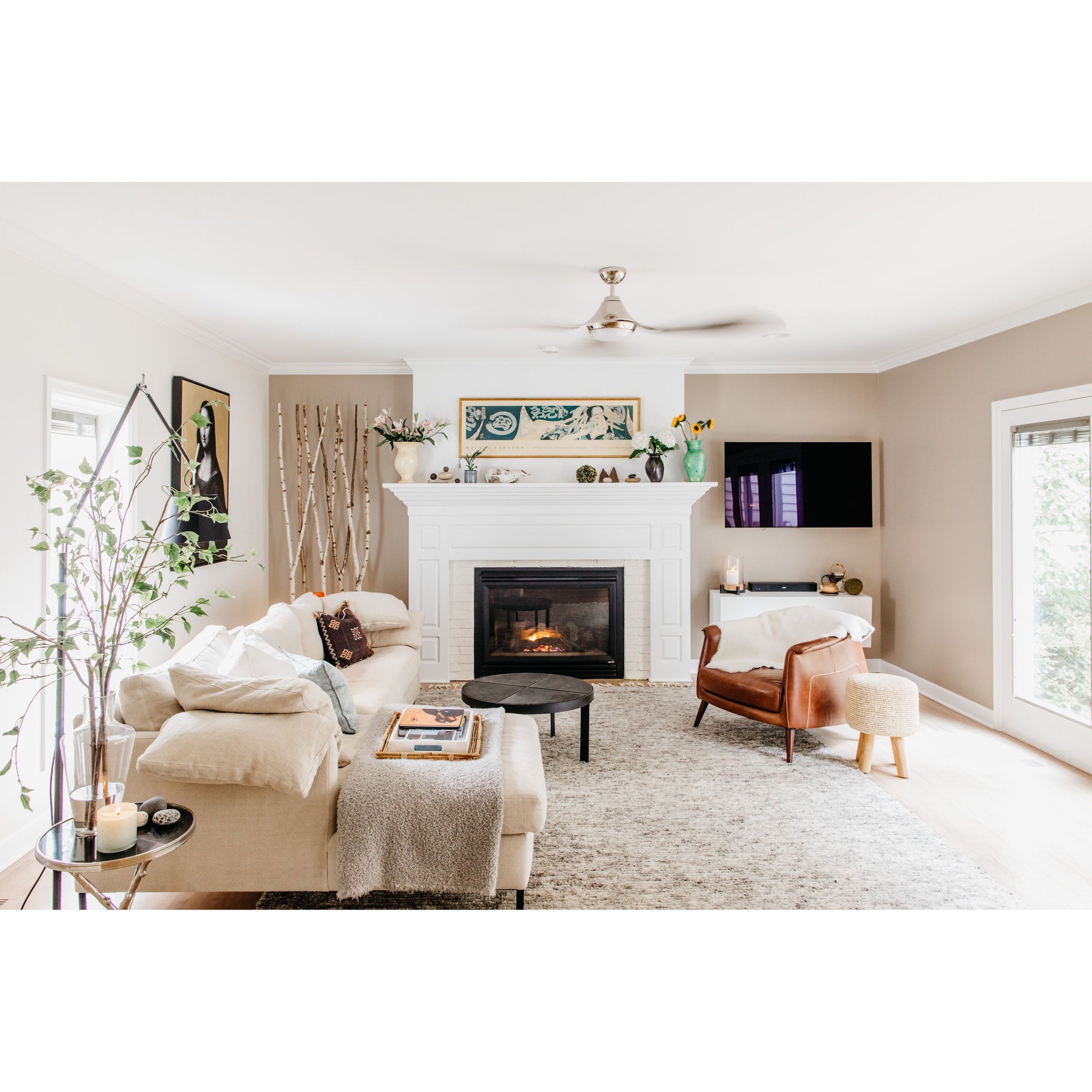 Always a stunner, the Cisco Brothers Radley Sectional, photographed in a medium weight linen is show in a left-arm facing sectional with metal feet. Additional fabrics, custom sizes, and prices are available via emailing us at sales@amethysthome.com.  Size:  120"w x 63"d x 30"h  Seat space:  115"w x 49"d x 20"h
