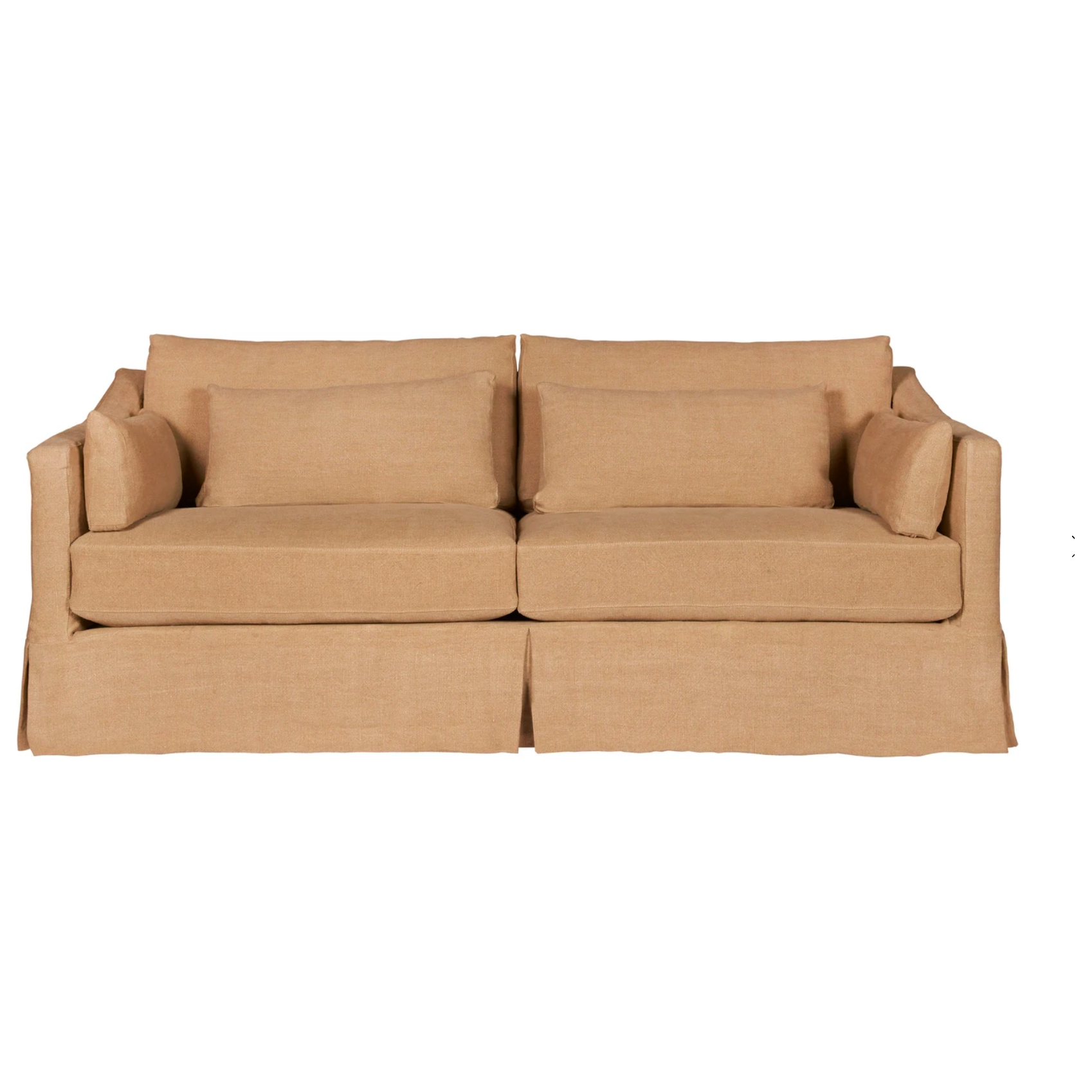 Soft as a cloud, the Rebecca is the perfect piece to complete your living room. It’s base is a FSC certified Maple hardwood frame. This sofa has a luxurious feather cloud fill with a foam core, bringing relaxation and ease into your home.  Priced and pictured in tier two fabric Brevard Burlap. For additional fabrics please email sales@amethysthome.com.   Overall Dimensions  84"w 40"d 31"h