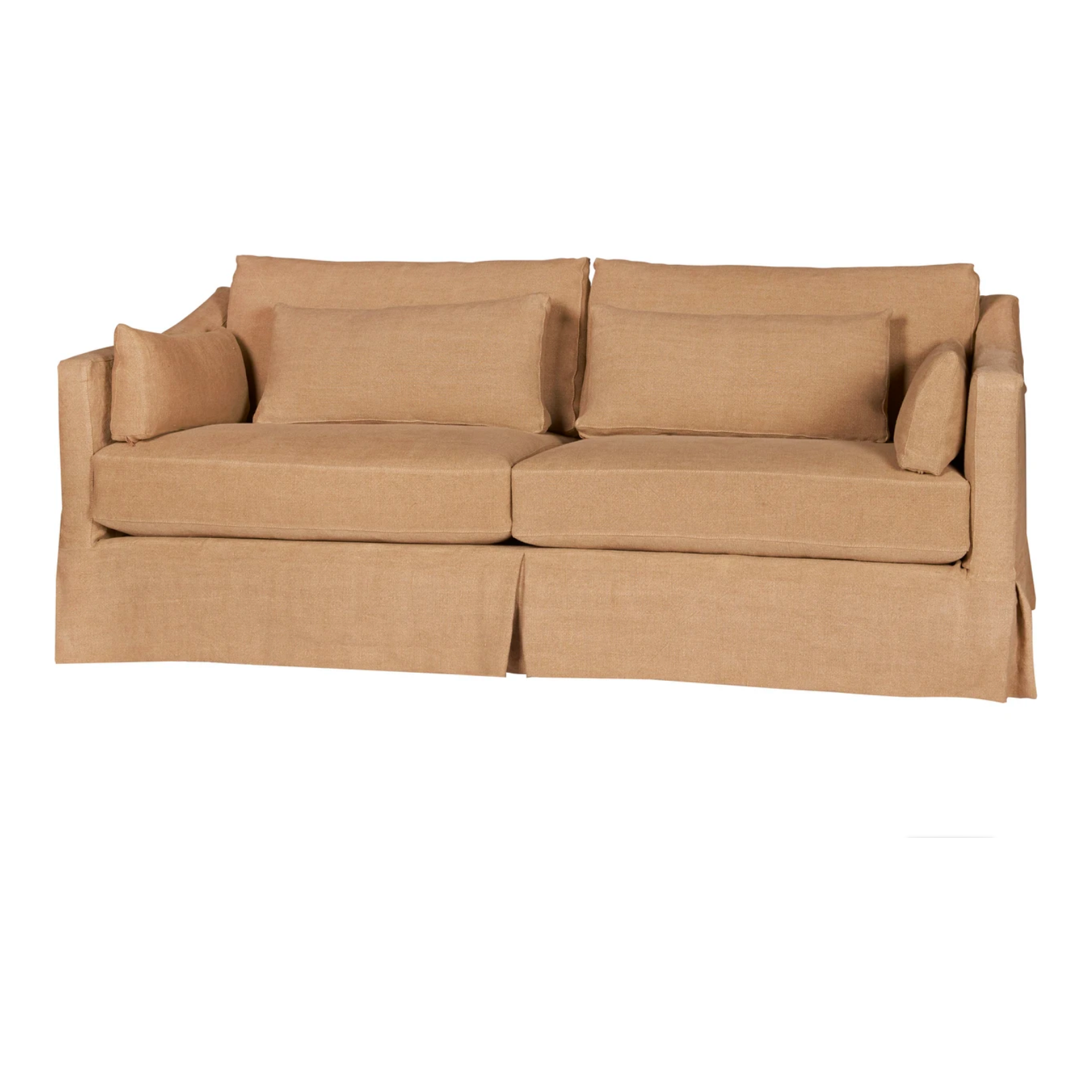 Soft as a cloud, the Rebecca is the perfect piece to complete your living room. It’s base is a FSC certified Maple hardwood frame. This sofa has a luxurious feather cloud fill with a foam core, bringing relaxation and ease into your home.  Priced and pictured in tier two fabric Brevard Burlap. For additional fabrics please email sales@amethysthome.com.   Overall Dimensions  84"w 40"d 31"h