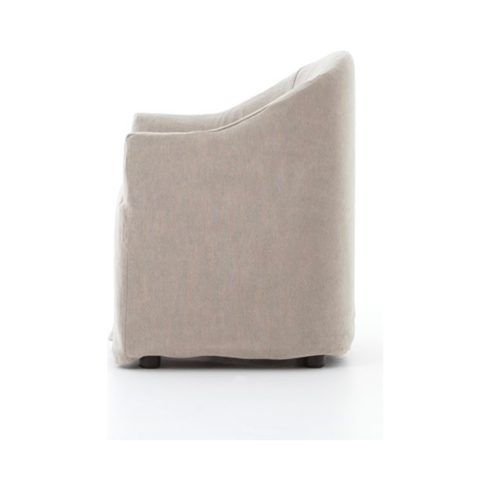 Heather Twill Stone Dining Chair with Casters | ready to ship!