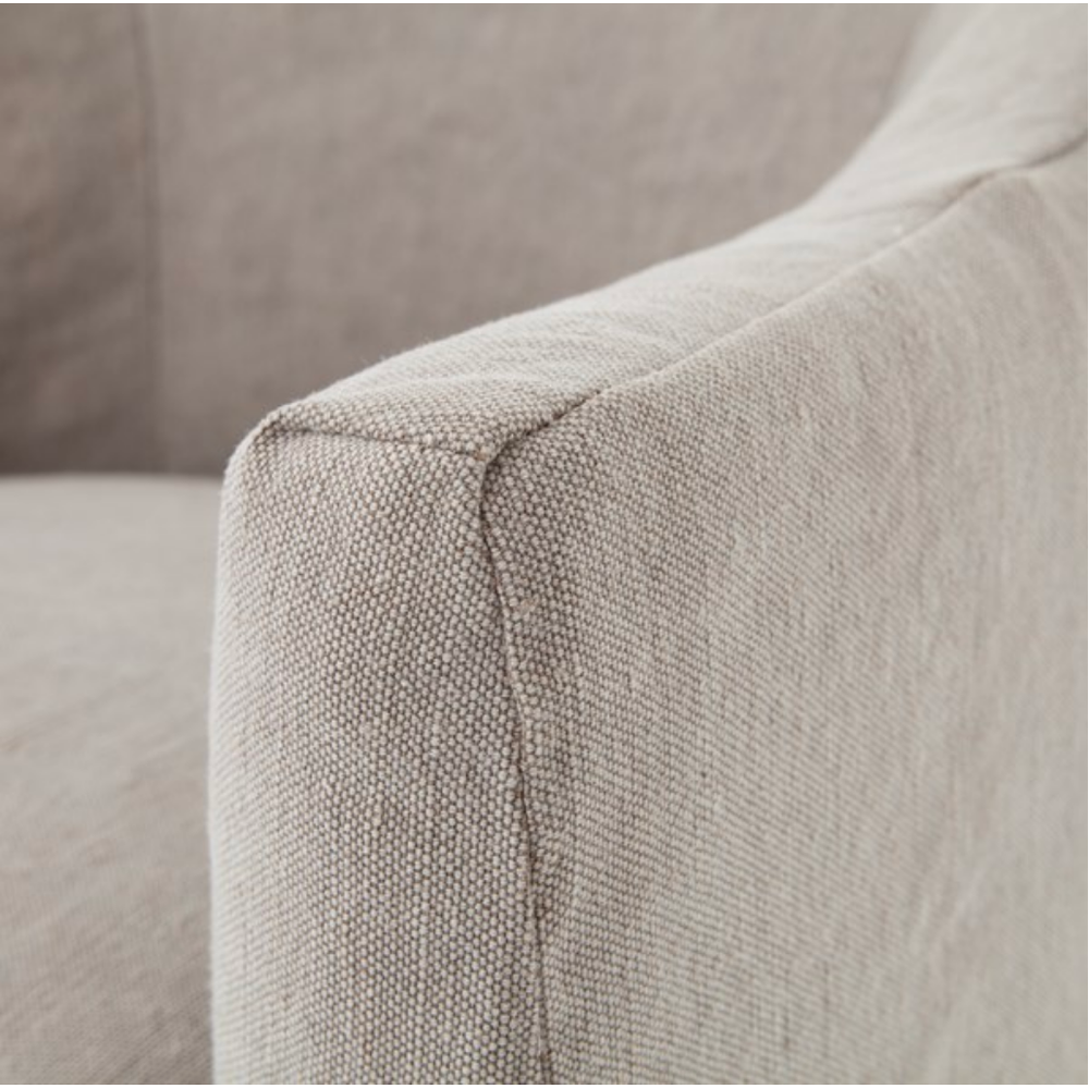 Heather Twill Stone Dining Chair with Casters | ready to ship!
