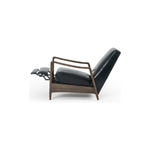The craftsmanship of the sophisticated Braden Recliner seen here in Dakota Black is second to none. With its soft leather and silhouette, this recliner will look great in your main living space or office. Amethyst Home provides interior design, new home construction design consulting, vintage area rugs, and lighting in the Kansas City metro area.