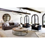 Add unique and modern lighting to a room with this Spider Chandelier from Cisco Brothers. The curved arms add beautiful sight lines to the fixture and plenty of light. This light fixture sets any room apart and comes available in either a "rust" or "flat black" finish in three different sizes.