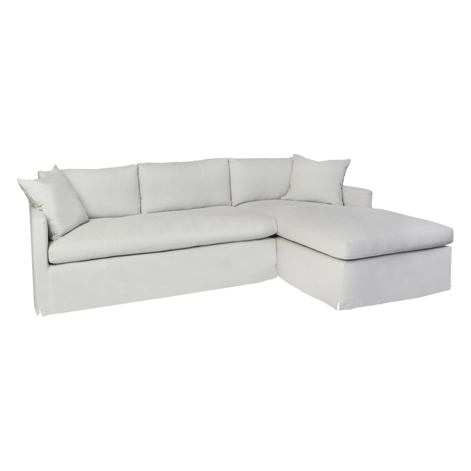 Louis Slipcovered Sectional - Amethyst Home 121"w x 31"h x 68"d Seat Space: 81"w x 20"h x 54.5"d  Shown as a Right Arm Facing Sectional