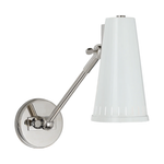 Featuring Antonio Adjustable One Arm Wall Lamp by Visual Comfort at Amethyst Home. The Antonio in Polished Nickel With Antique White Shade brings a tranquil energy to your space. We love using this to highlight shelves or art.
Overall Dimensions: 4.5" L x 4.5" W x 8.25" HWeight: 4 lbs.  Amethyst Home provides interior design, new home construction design consulting, vintage area rugs, and lighting in the Nashville metro area.