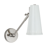 Featuring Antonio Adjustable One Arm Wall Lamp by Visual Comfort at Amethyst Home. The Antonio in Polished Nickel With Antique White Shade brings a tranquil energy to your space. We love using this to highlight shelves or art.
Overall Dimensions: 4.5" L x 4.5" W x 8.25" HWeight: 4 lbs.  Amethyst Home provides interior design, new home construction design consulting, vintage area rugs, and lighting in the Nashville metro area.