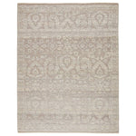 Featuring Sonnette Ayres Hand-Knotted Rug by Jaipur Living at Amethyst Home. The richly textured and elegantly designed Sonnette Ayres Area Rug combines an inviting, soft hand and eye-catching transitional style. The Ayres rug boasts a neutral palette of light taupe and gray that creates beautiful dimension among the brocade design. This hand-knotted wool .  Amethyst Home provides interior design, new home construction design consulting, vintage area rugs, and lighting in the Calabasas metro area.