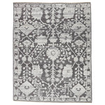 Featuring Sonnette Riona Hand-Knotted Rug by Jaipur Living at Amethyst Home. The richly textured and elegantly designed Sonnette Riona Area Rug combines an inviting, soft hand and eye-catching transitional style. The Riona area rug boasts a high-contrast gray and silver palette that creates beautiful dimension among the florette medallion design. This hand-kno.  Amethyst Home provides interior design, new home construction design consulting, vintage area rugs, and lighting in the Omaha metro area.