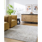 Featuring Cascade Ivory Rug by Surya at Amethyst Home. The Cascade Ivory Rug is expertly crafted with 100% wool, providing a durable and soft foundation for any room. Its neutral ivory color brings a sense of calm and elegance to your space. Made with quality and style in mind, this rug is the perfect addition to your home.
100% PolyesterMachine Woven Hi.  Amethyst Home provides interior design, new home construction design consulting, vintage area rugs, and lighting in the Kansas City metro area.