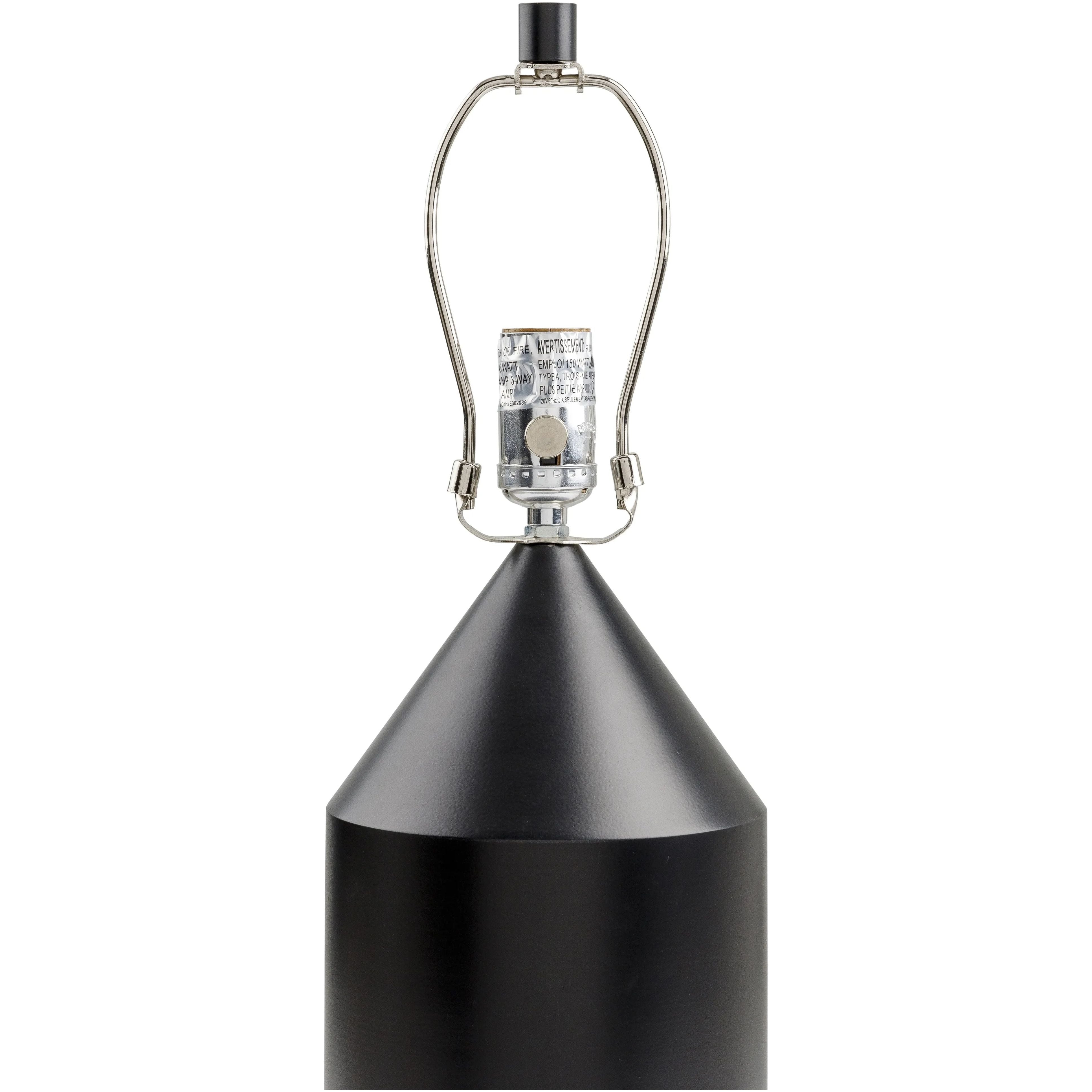 Featuring Elder Lamp by Surya at Amethyst Home. Light up any room with this sleek Elder Lamp. Combining an eye-catching black hand-painted body with a black metal shade, this lamp is sure to be a stylish addition to any room.
Black Hand Painted BodyBlack Metal ShadeMetal FinialCord Length: 6'Switch Type: 3-WayNumber of bulbs: 1E-26/150 WDecorative Accents, Dec. Amethyst Home provides interior design, new home construction design consulting, vintage area rugs, and lighting in the Dallas metro area.