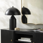 Featuring Elder Lamp by Surya at Amethyst Home. Light up any room with this sleek Elder Lamp. Combining an eye-catching black hand-painted body with a black metal shade, this lamp is sure to be a stylish addition to any room.
Black Hand Painted BodyBlack Metal ShadeMetal FinialCord Length: 6'Switch Type: 3-WayNumber of bulbs: 1E-26/150 WDecorative Accents, De. Amethyst Home provides interior design, new home construction design consulting, vintage area rugs, and lighting in the Seattle metro area.