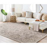 Featuring Hightower Brown Hand-Knotted Rug by Surya at Amethyst Home. The Hightower Collection showcases traditional inspired designs that exemplify timeless styles of elegance, comfort, and sophistication. With their Hand-Knotted construction, these rugs provide a durability that can not be found in other handmade constructions, and boasts the ability to be thoroughly cleaned. Amethyst Home provides interior design, new construction, custom furniture, and area rugs in the Winter Garden metro area