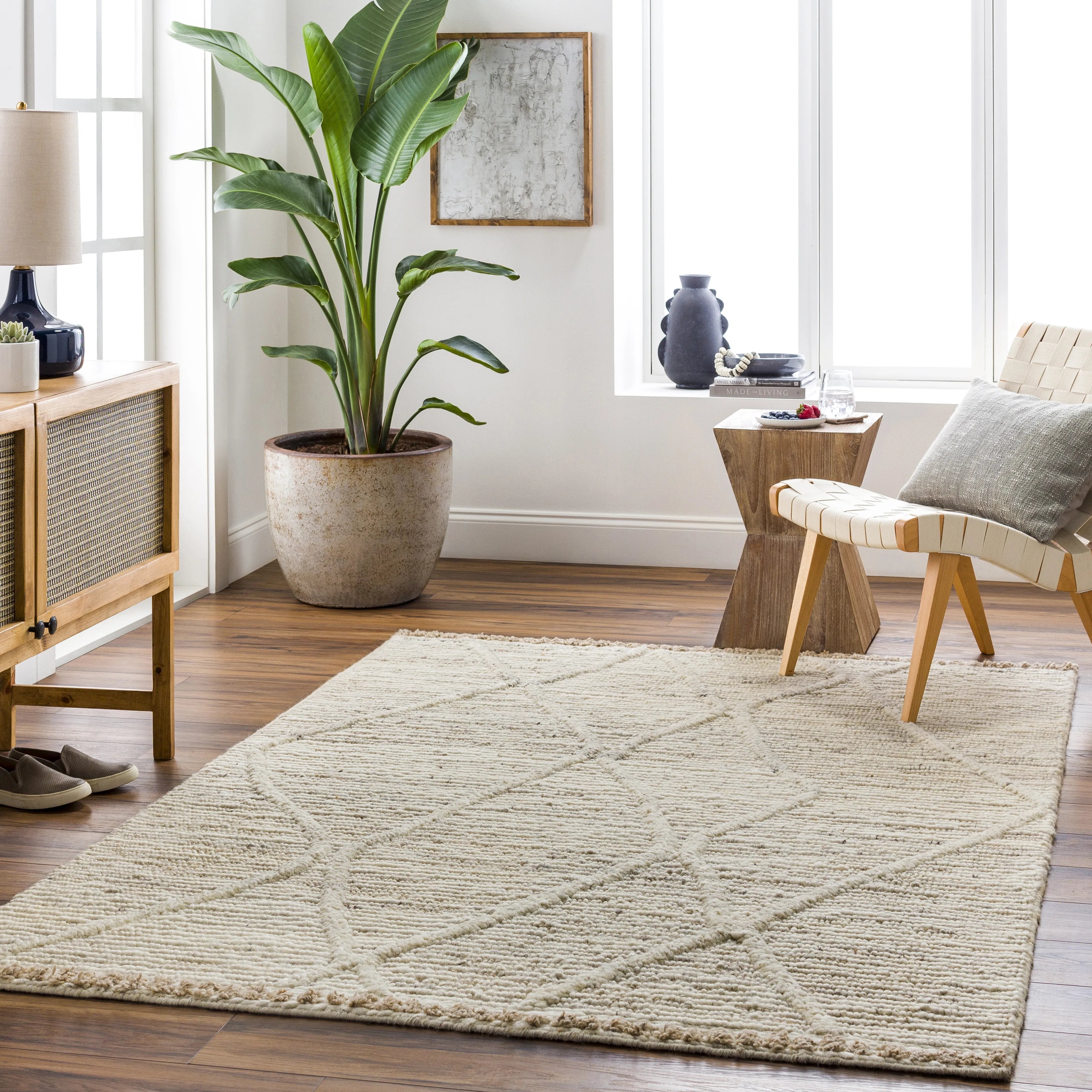 Featuring Manisa Ivory/Natural Rug by Surya at Amethyst Home. The Manisa Collection features compelling global inspired designs brimming with elegance and grace! The perfect addition for any home, these pieces will add eclectic charm to any room! The meticulously woven construction of these pieces boasts durability and will provide natural charm into your decor. Amethyst Home provides interior design, new home construction design consulting, vintage area rugs, and lighting in the Omaha metro area.