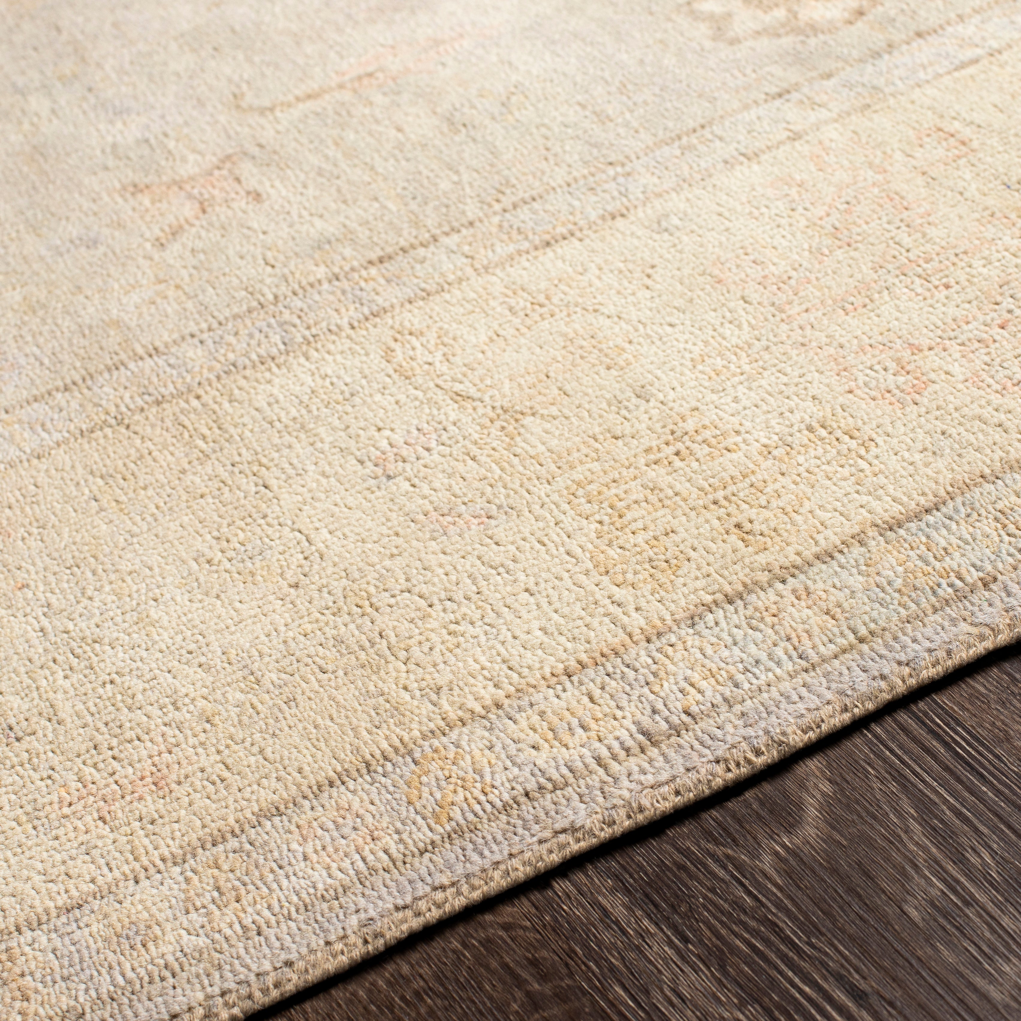 Featuring Normandy Silver / Taupe Hand-Knotted Rug by Surya at Amethyst Home. The Normandy Collection showcases traditional inspired designs that exemplify timeless styles of elegance, comfort, and sophistication. With their hand knotted construction, these rugs provide a durability that can not be found in other handmade constructions, and boasts the abil.  Amethyst Home provides interior design, new home construction design consulting, vintage area rugs, and lighting in the Nashville metro area.