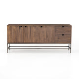 Featuring Trey Sideboard - Auburn Poplar by Four Hands at Amethyst Home. We love the clean, slim legs of this Trey Auburn Poplar Sideboard. The doors and drawers make this the perfect sideboard for families wanting extra storage space while also making a statement
Overall Dimensions: 72"W x 18"L x 31"H
Colors: Natural Iron, Auburn Poplar, Black LeatherMaterial.  Amethyst Home provides interior design, new home construction design consulting, vintage area rugs, and lighting in the Tampa metro area.
