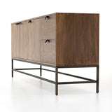 Featuring Trey Sideboard - Auburn Poplar by Four Hands at Amethyst Home. We love the clean, slim legs of this Trey Auburn Poplar Sideboard. The doors and drawers make this the perfect sideboard for families wanting extra storage space while also making a statement
Overall Dimensions: 72"W x 18"L x 31"H
Colors: Natural Iron, Auburn Poplar, Black LeatherMat.  Amethyst Home provides interior design, new home construction design consulting, vintage area rugs, and lighting in the Washington metro area.