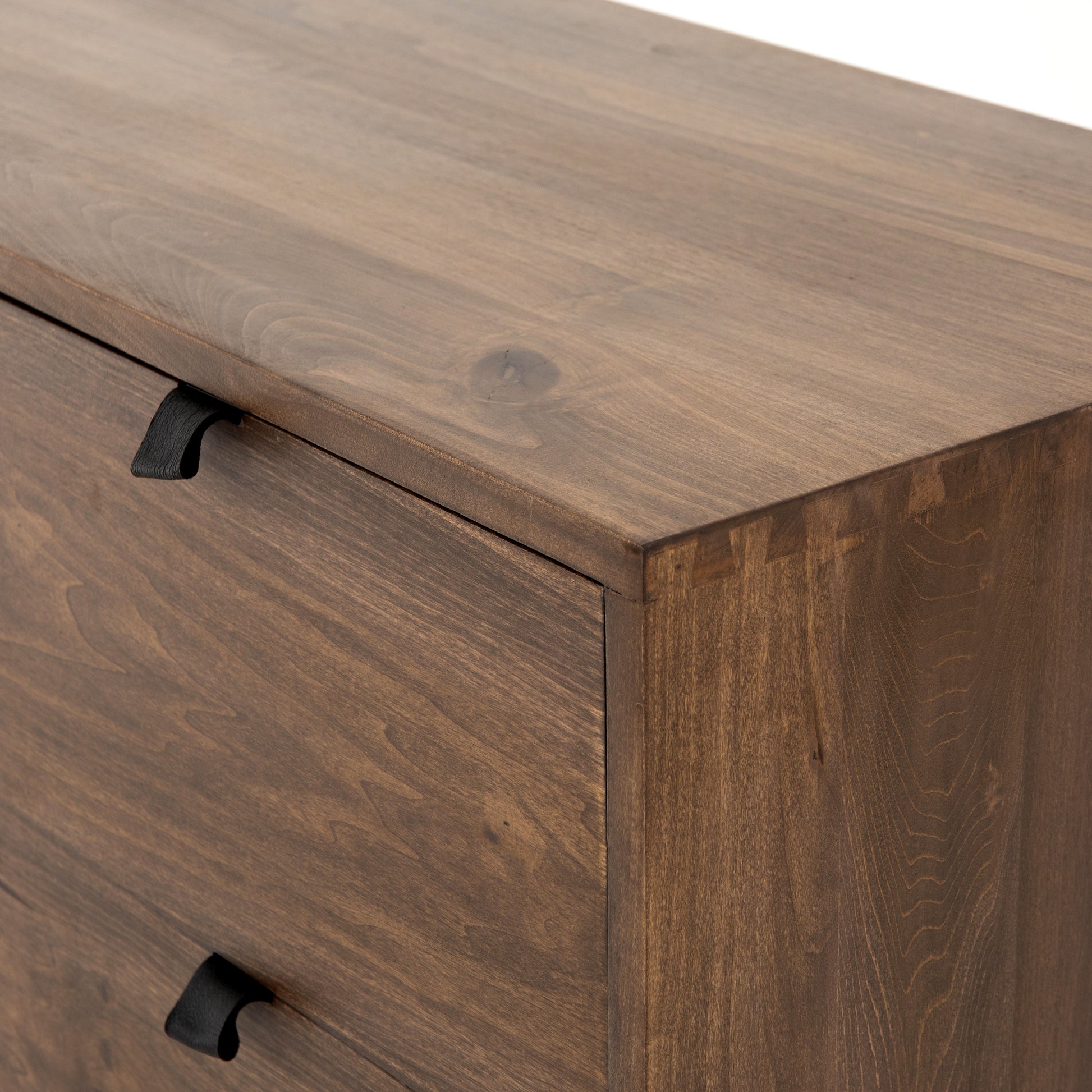 We love the clean, slim legs of this Trey Auburn Poplar Sideboard. The doors and drawers make this the perfect sideboard for families wanting extra storage space while also making a statement  Size: 72"w x 18"d x 31"h Materials: Iron, Poplar, Top Grain Leather
