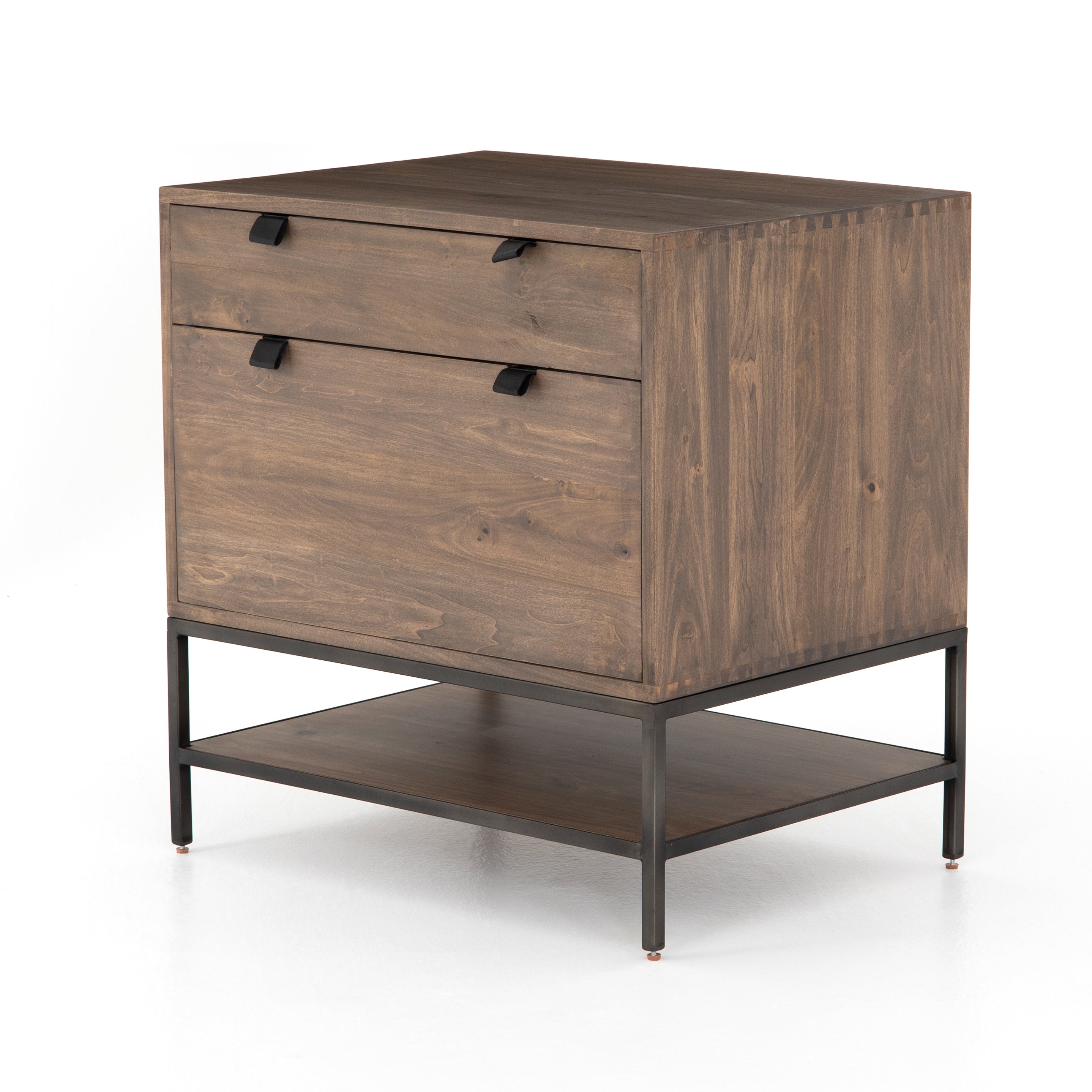 Featuring Trey Modular Filing Cabinet - Auburn Poplar by Four Hands at Amethyst Home. We love the storage of this Trey Modular Filing Cabinet.Metal-secured leather pulls add a textural element of surprise. Great solo or paired with matching desk or credenza.
Overall Dimensions: 30"W x 22"L x 31"H
Colors: Natural Iron, Auburn Poplar, Black LeatherMaterial.  Amethyst Home provides interior design, new home construction design consulting, vintage area rugs, and lighting in the Kansas City metro area.
