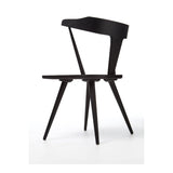 Featuring Ripley Black Dining Chair by Four Hands at Amethyst Home. This new take on the mid-century Windsor chair, the Ripley Dining Chair has a bowed, sculptural silhouette. A soft black finish adds movement to the wood by highlighting the natural grain of weathered oak. The chair is perfect for the chic, modern dining room look or that special nook in y.  Amethyst Home provides interior design, new home construction design consulting, vintage area rugs, and lighting in the Charlotte metro area.