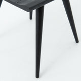 Featuring Ripley Black Dining Chair by Four Hands at Amethyst Home. This new take on the mid-century Windsor chair, the Ripley Dining Chair has a bowed, sculptural silhouette. A soft black finish adds movement to the wood by highlighting the natural grain of weathered oak. The chair is perfect for the chic, modern dining room look or that special nook in y.  Amethyst Home provides interior design, new home construction design consulting, vintage area rugs, and lighting in the San Diego metro area.