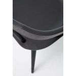 Featuring Ripley Black Dining Chair by Four Hands at Amethyst Home. This new take on the mid-century Windsor chair, the Ripley Dining Chair has a bowed, sculptural silhouette. A soft black finish adds movement to the wood by highlighting the natural grain of weathered oak. The chair is perfect for the chic, modern dining room look or that special nook in y.  Amethyst Home provides interior design, new home construction design consulting, vintage area rugs, and lighting in the Park City metro area.