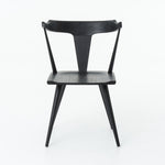 Featuring Ripley Black Dining Chair by Four Hands at Amethyst Home. This new take on the mid-century Windsor chair, the Ripley Dining Chair has a bowed, sculptural silhouette. A soft black finish adds movement to the wood by highlighting the natural grain of weathered oak. The chair is perfect for the chic, modern dining room look or that special nook in.  Amethyst Home provides interior design, new home construction design consulting, vintage area rugs, and lighting in the Los Angeles metro area.