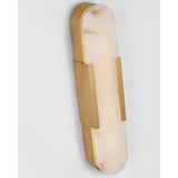 Featuring Melange 20" Elongated Sconce by Visual Comfort at Amethyst Home. Contrasting natural alabaster with metal in rounded forms and unique configurations, the Melange series by Kelly Wearstler blends the organic and the luxurious for a modern chic interior. Carved alabaster shades create a soft glow on walls and surfaces, while streamlined shapes soften. Amethyst Home provides interior design, new home construction design consulting, vintage area rugs, and lighting in the Monterey metro area.