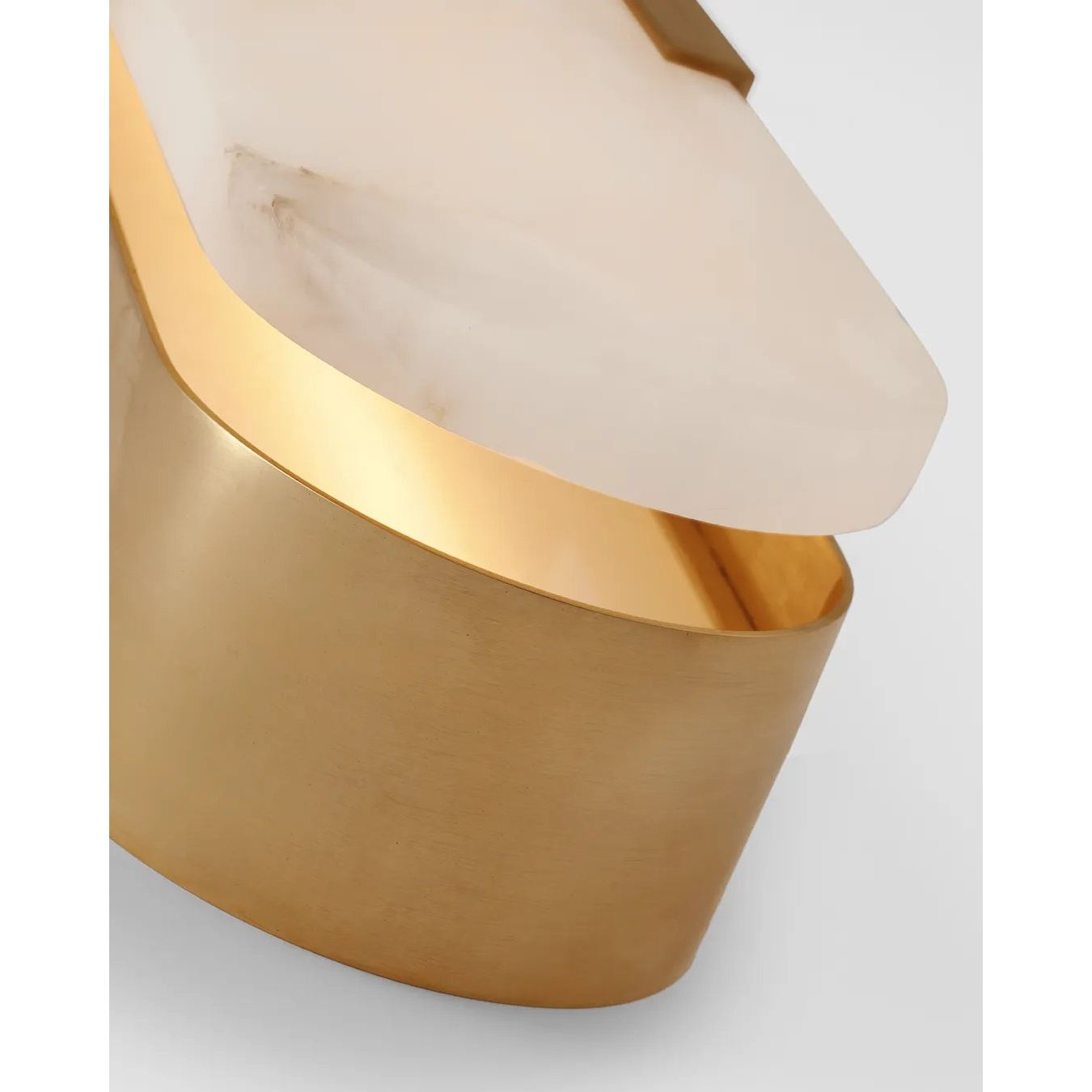 Featuring Melange 20" Elongated Sconce by Visual Comfort at Amethyst Home. Contrasting natural alabaster with metal in rounded forms and unique configurations, the Melange series by Kelly Wearstler blends the organic and the luxurious for a modern chic interior. Carved alabaster shades create a soft glow on walls and surfaces, while streamlined shapes soften an. Amethyst Home provides interior design, new home construction design consulting, vintage area rugs, and lighting in the Omaha metro area.
