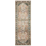 The Wynter Auburn / Multi area rug showcases a one-of-a-kind vintage or antique area rug look power-loomed of 100% polyester. This rug brings in tones of orange, brown, black, and hints of blue. The rug is ideal for high traffic areas such as living rooms, dining rooms, kitchens, hallways, and entryways.