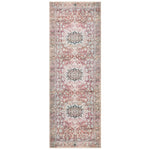Featuring Wynter Tomato / Teal Rug by Loloi at Amethyst Home. Old soul, new spirit. Power-loomed of 100% polyester, the Wynter Tomato / Teal area rug showcases a one-of-a-kind vintage or antique area rug look at an affordable price. This rug brings in tones of red, blue, orange, and hints of ivory, and ideal for high traffic areas due to the rug's dur.  Amethyst Home provides interior design, new home construction design consulting, vintage area rugs, and lighting in the Salt Lake City metro area.