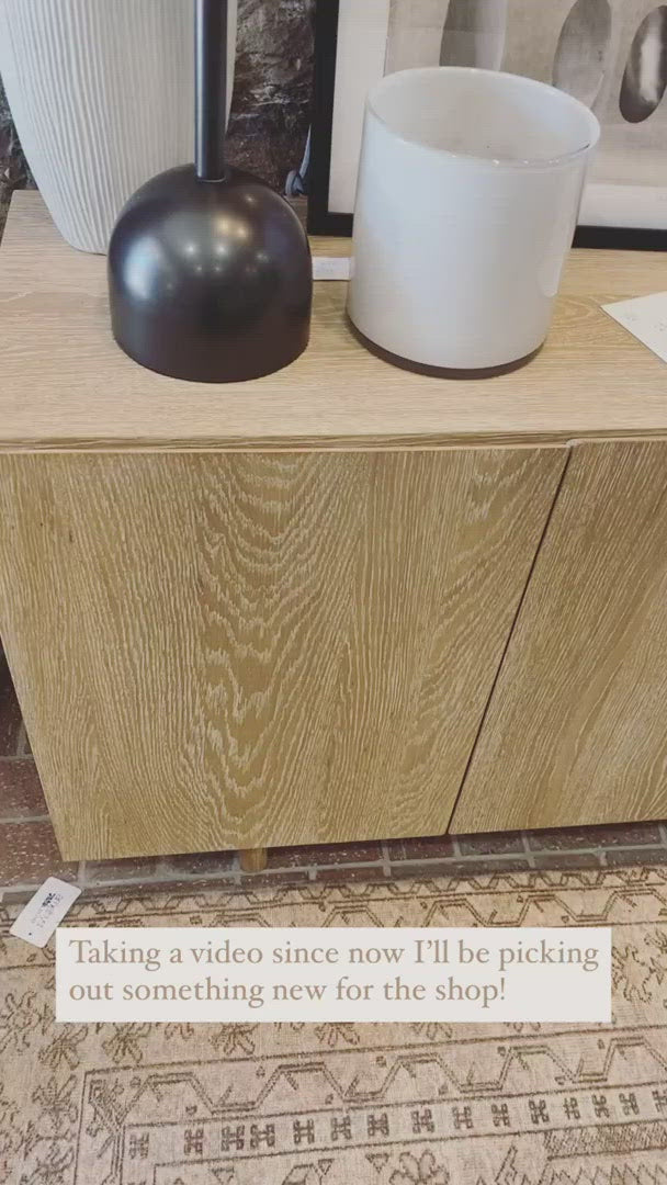Load video: We love the grained matte finish on this Mika Washed Oak Veneer Dining Sideboard. The shelves make this the perfect sideboard for a functional, modernly attractive piece to add to your dining room  Size:  72.00&quot;w x 16.00&quot;d x 30.00&quot;h