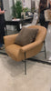 With a curvy silhouette and classic rolled arms, this Suerte Chair - Palermo Butterscotch has butterscotch leather that lends a fresh feel to vintage-inspired accent seating. The airy iron cradle base brings a beautiful balance of scale to any living room or office! Amethyst Home provides interior design, new home construction design consulting, vintage area rugs, and lighting in the Tampa metro area.