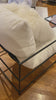 A bit smaller than our Amethyst Favorite Alvar Chair, this Inska Occasional Chair has gorgeous thin black legs and a large cushion seat. This fits both the coastal and minimalist aesthetic and would look gorgeous in your living room, bedroom, or other area.  COTTON & LINEN WITH POLYESTER FIBER FILLINGS WHITE Size: 28"l x 31"d x 33"h