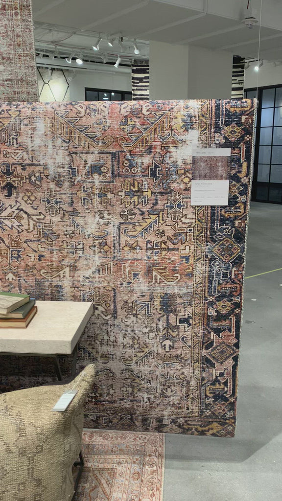 Durable, low pile, and soft underfoot, this rug is inspired by classic vintage and antique rugs. The Jules Chris Loves Julia Terracotta / Multi JUL-02 rug from Loloi features a beautiful vintage pattern and patina. The rug is easy to clean and maintain and perfect for living rooms, dining rooms, hallways, and kitchens!