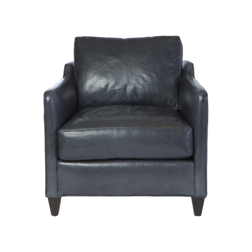 The Gunner Chair by Cisco Home has a mid century modern feel, with a modish silhouette softened by gentle curves. It’s 8 way hand tied support allows for maximum comfort. The subtly sloping arm detail add an inviting accent, making the Gunner the perfect spot to perch with a book or a cup of coffee.  Overall: 29"w x 34"d x 25"h