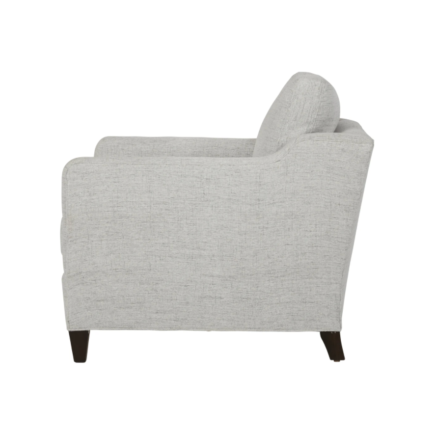The Gunner Chair by Cisco Home has a mid century modern feel, with a modish silhouette softened by gentle curves. It’s 8 way hand tied support allows for maximum comfort. The subtly sloping arm detail add an inviting accent, making the Gunner the perfect spot to perch with a book or a cup of coffee.  Overall: 29"w x 34"d x 25"h