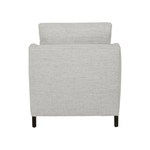 The Gunner Chair by Cisco Home has a mid century modern feel, with a modish silhouette softened by gentle curves. It’s 8 way hand tied support allows for maximum comfort. The subtly sloping arm detail add an inviting accent, making the Gunner the perfect spot to perch with a book or a cup of coffee.  Overall: 29"w x 34"d x 25"h