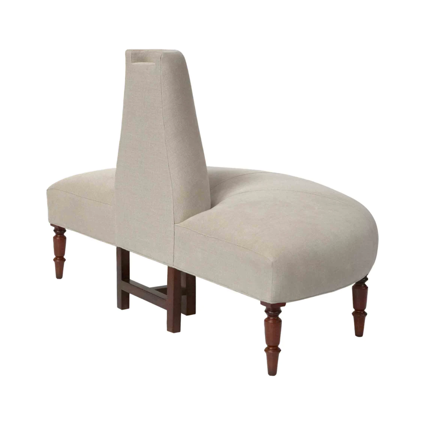 This JD Coin Half Upholstered Sofa by Cisco Home is an elegant statement in a foyer, striking in a master closet, or a perfect transition in living spaces. A nod to the glamour of old hotels with a fresh, modern perspective!  Overall: 60"w 30"d 39"h