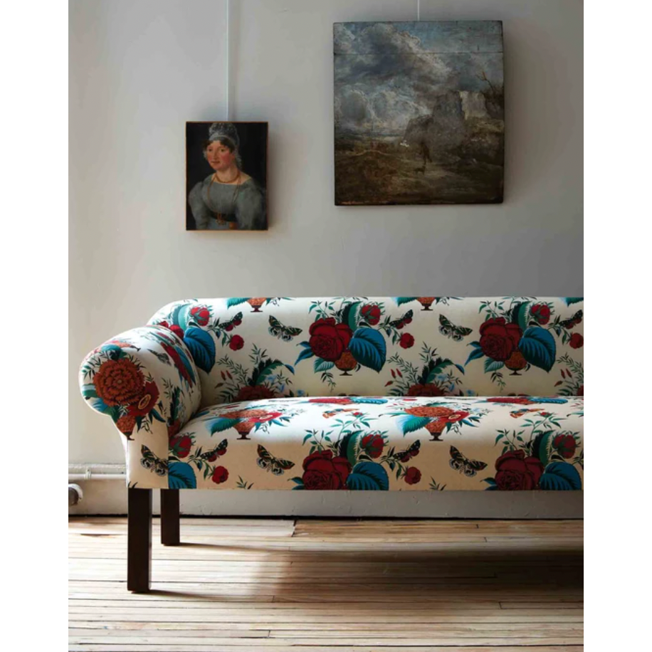 We love the chunky, rolled arms of this Teddy Sofa - John Derian by Cisco Home. With a clean bench seat, this will be a staple furniture piece in your home for years to come!   Overall: 78"W x 27"H x 26"D Sitting Space: 63.5"W x 20"D Seat Height: 19"h Arm Height: 26.5"h Weight: 95lbs Leg: 9.75"h