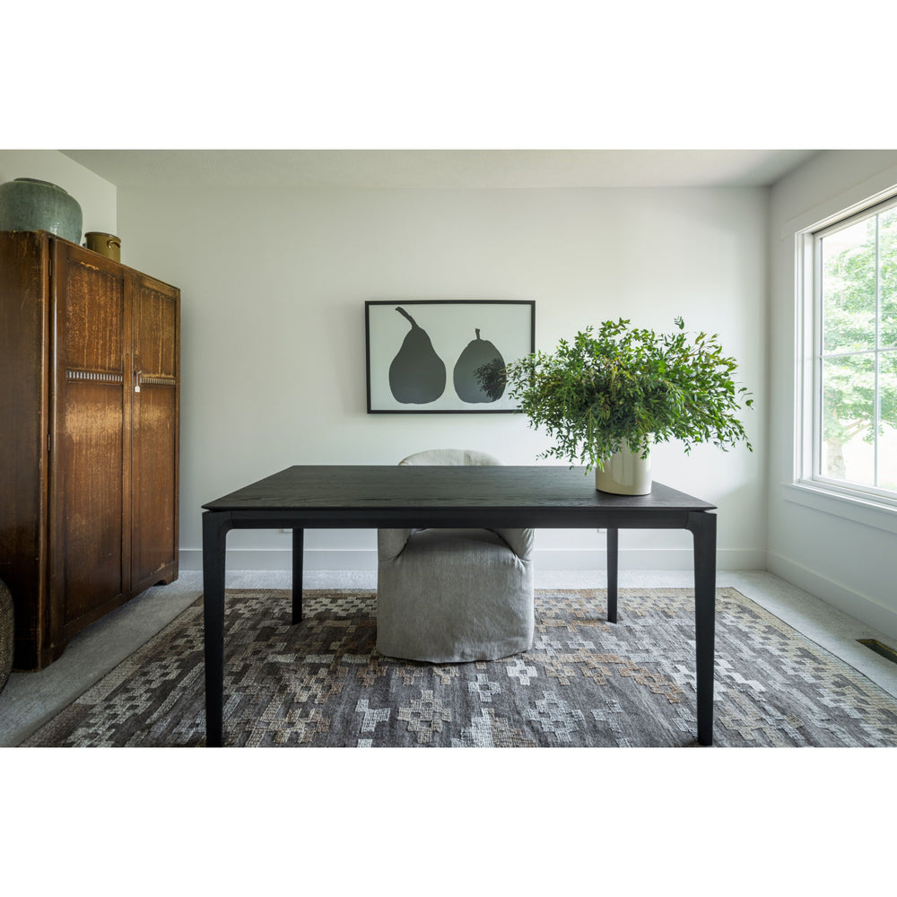 Heather Twill Stone Dining Chair with Casters | ready to ship!