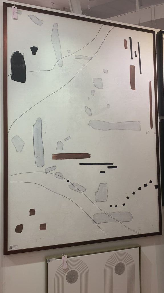 We love the abstract look of this Neutral Scope Oversized 1 Art. The muted colors bring an elevated look to any entryway, living room, or other space!   Size: 75"w x 53"h Medium: Canvas Specialty: Giclee on Gallery Wrapped Canvas, Artist Enhanced