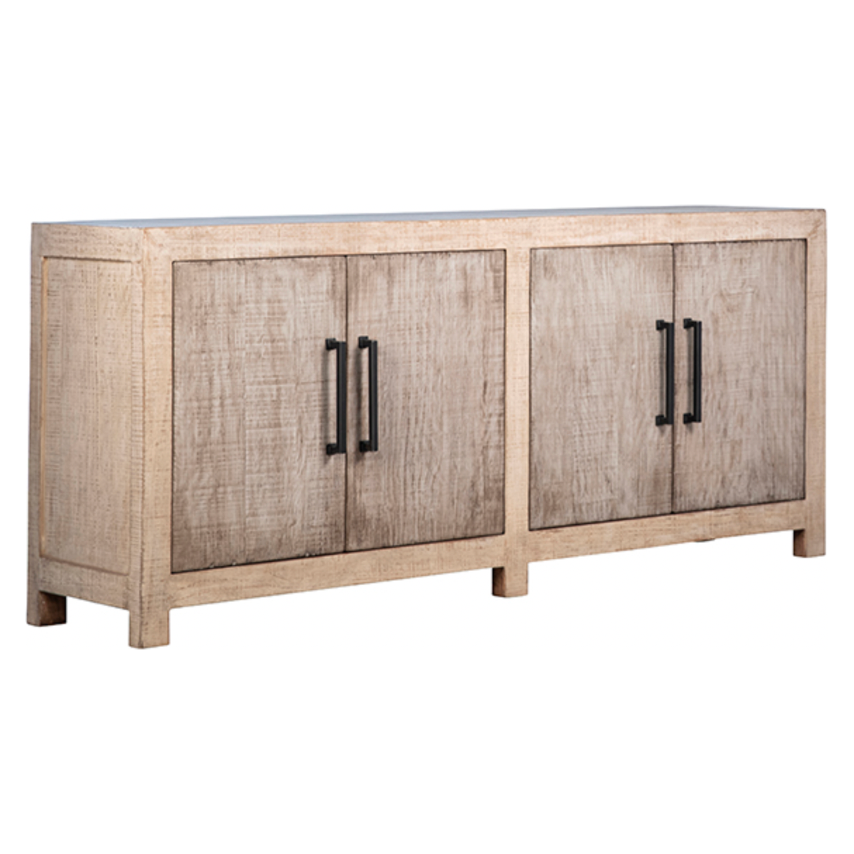 We love how the reclaimed pine and white and grey wash brings an antique, organic feel this Merwin Sideboard.  Reclaimed Pine Natural Sealed Finish with White and Grey Wash