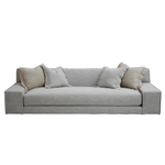 The ultimate low, cozy sofa. We would put this Esme sofa from Verellen in the family room, living room, or movie theater. The juxtaposition of a juicy, miniature-spring filled down-wrapped cushion and firm back is ultra comfortable. We love the thick, firm arms for resting cell phones & snacks. Enjoy this sofa upholstered or slipcovered.