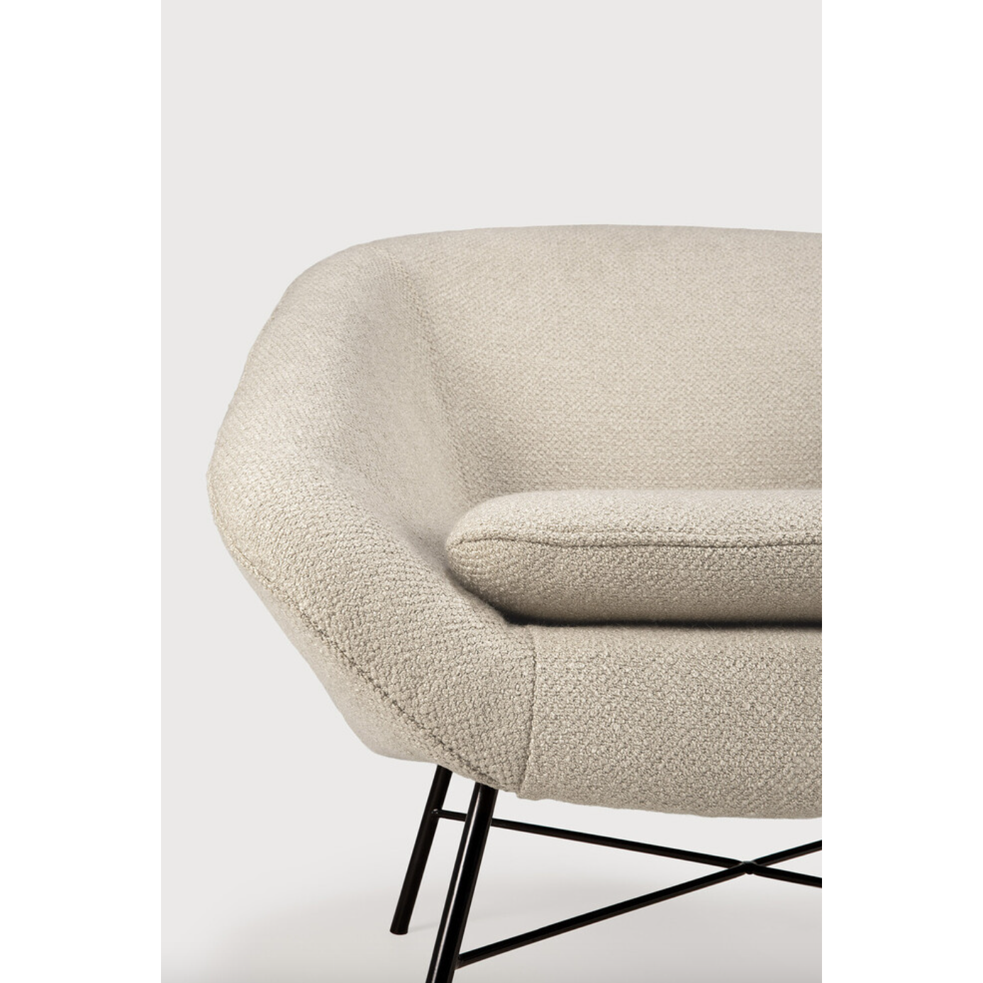 Designed by Jacques Deneef, this Barrow Lounge Chair - Copper has an irresistible vintage vibe. We love the thin metal frame paired with the rich upholstery - a comfortable, timeless chair to add to any space!  Dimensions: 32"w x 31.5"d x 28"h  Seat Height: 16.5"  Material: Fabric - 78% PC, 20% PL, 2% VI 