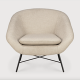 Designed by Jacques Deneef, this Barrow Lounge Chair - Copper has an irresistible vintage vibe. We love the thin metal frame paired with the rich upholstery - a comfortable, timeless chair to add to any space!  Dimensions: 32"w x 31.5"d x 28"h  Seat Height: 16.5"  Material: Fabric - 78% PC, 20% PL, 2% VI 