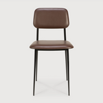 Featuring DC Dining Chair - Chocolate Leather by Ethnicraft at Amethyst Home. This DC Dining Chair is beautiful, minimalistic metal silhouette that would add an air of elegance to your dining table or kitchen. We love the details of the angled metal and the simplicity of this stunning chair.
Dimensions: 17"w x 19"d x 32.5"h Weight: 19 lbs
Seat Height: 20".  Amethyst Home provides interior design, new home construction design consulting, vintage area rugs, and lighting in the Alpharetta metro area.