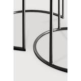 Featuring a heavy aged mirror surface, this Nesting Coffee Table Set - Clear brings a vintage look with a modern twist to any living room or lounge area.   Dimensions: 36.5"w x 36.5"d x 16.5"h  Weight: 58 lbs  Material: Mirror