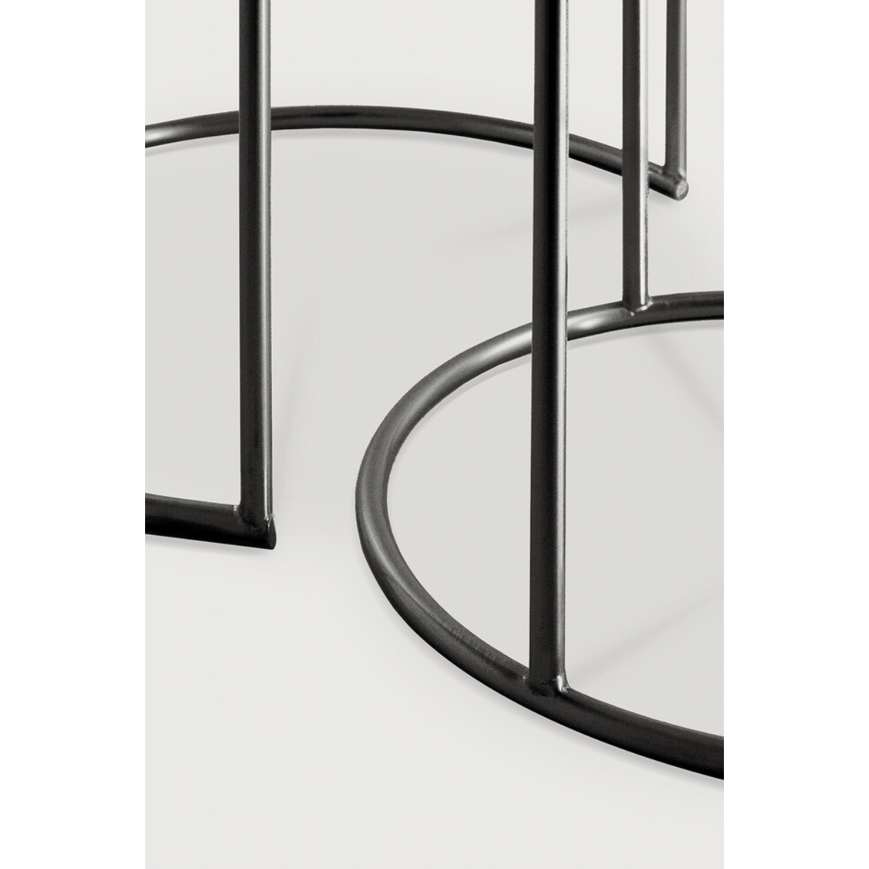 Featuring a heavy aged mirror surface, this Nesting Coffee Table Set - Clear brings a vintage look with a modern twist to any living room or lounge area.   Dimensions: 36.5"w x 36.5"d x 16.5"h  Weight: 58 lbs  Material: Mirror